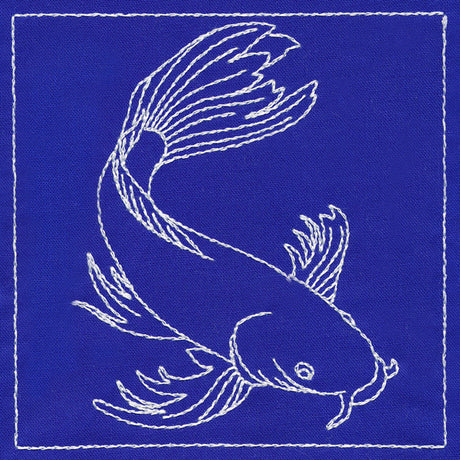 Japanese Sashiko Quilting - Koi Fish