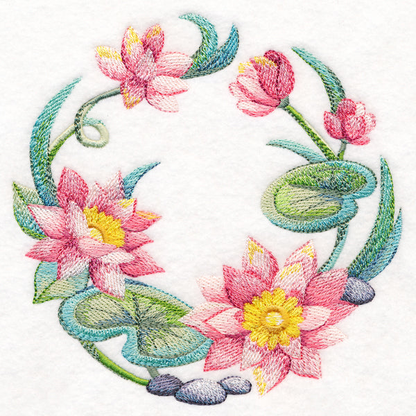 Lotus Wreath in Watercolor