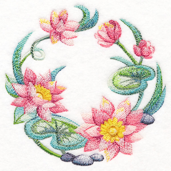 Lotus Wreath in Watercolor