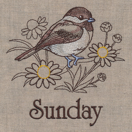Blessed Sunday - Chickadee and Chamomile
