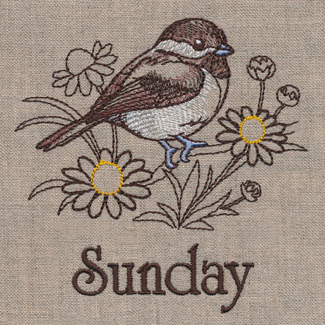 Blessed Sunday - Chickadee and Chamomile