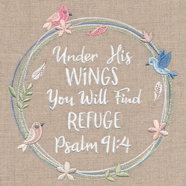 Under His Wings Wildflower Wreath