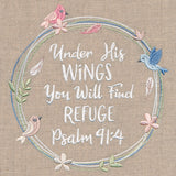 Under His Wings Wildflower Wreath