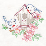 Feathered Friends Birdhouse - Bluebirds (Vintage)