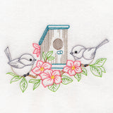Feathered Friends Birdhouse - Chickadees (Vintage)