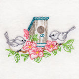 Feathered Friends Birdhouse - Chickadees (Vintage)