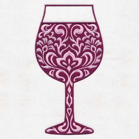 Delightful Damask Wine Glass