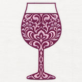 Delightful Damask Wine Glass