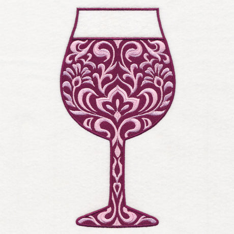 Delightful Damask Wine Glass