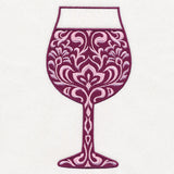 Delightful Damask Wine Glass
