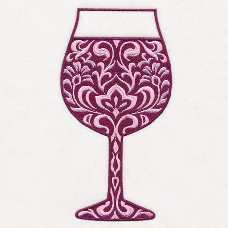 Delightful Damask Wine Glass