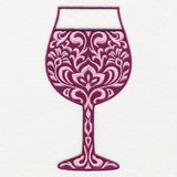 Delightful Damask Wine Glass