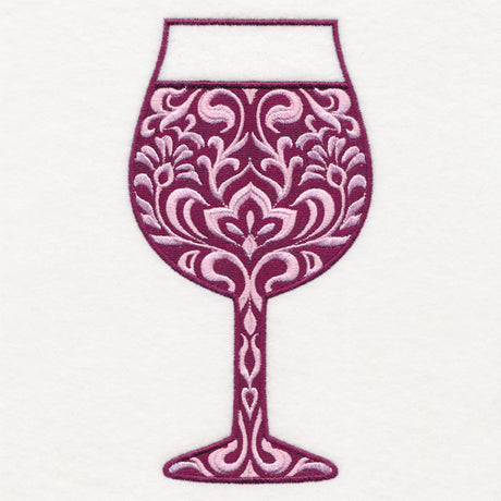 Delightful Damask Wine Glass
