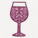 Delightful Damask Wine Glass