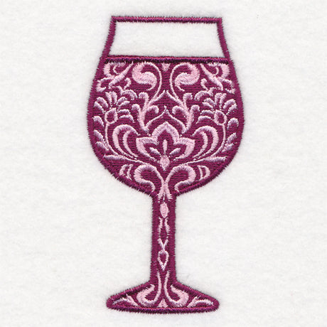 Delightful Damask Wine Glass