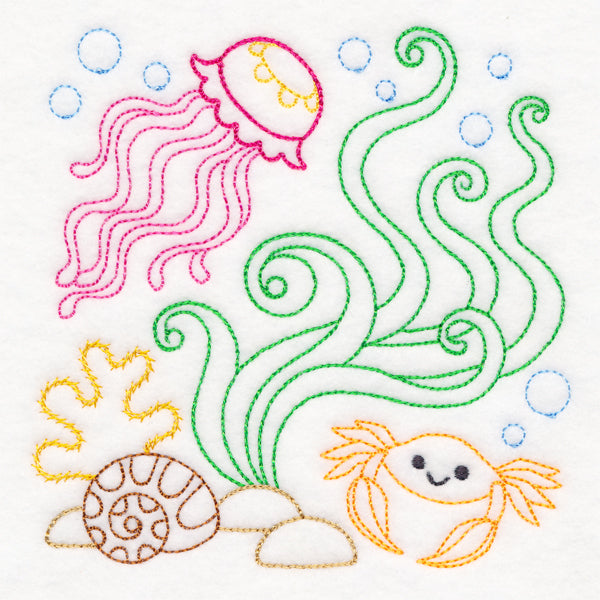 Ocean Adventure Crab and Jellyfish (Vintage)