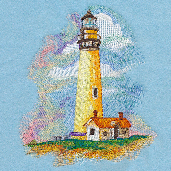 Seaside Lighthouse in Watercolor