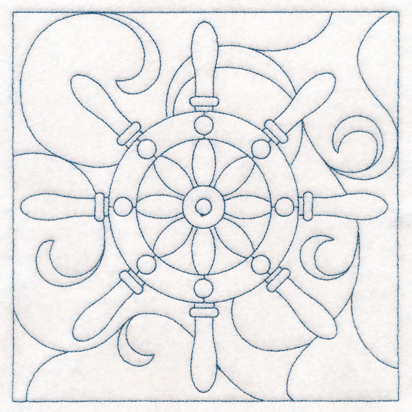 Nautical Quilting - Ship's Wheel (Double Run)