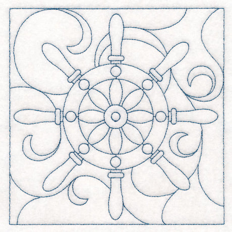 Nautical Quilting - Ship's Wheel (Double Run)