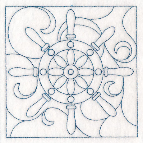 Nautical Quilting - Ship's Wheel (Double Run)