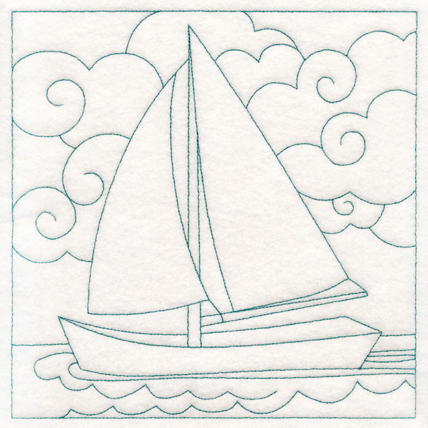 Nautical Quilting - Sailboat (Double Run)