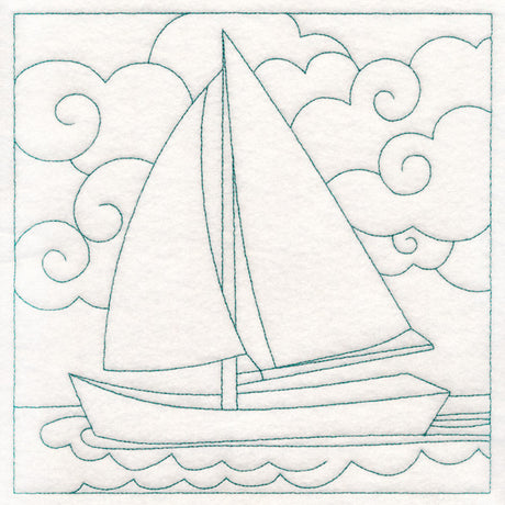 Nautical Quilting - Sailboat (Double Run)