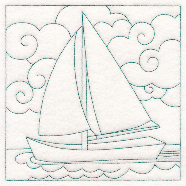 Nautical Quilting - Sailboat (Double Run)