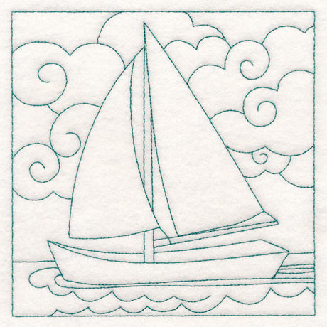 Nautical Quilting - Sailboat (Double Run)