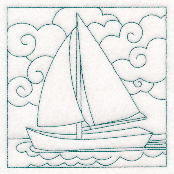 Nautical Quilting - Sailboat (Double Run)