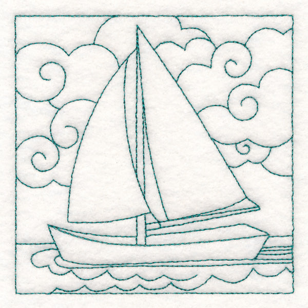 Nautical Quilting - Sailboat (Double Run)
