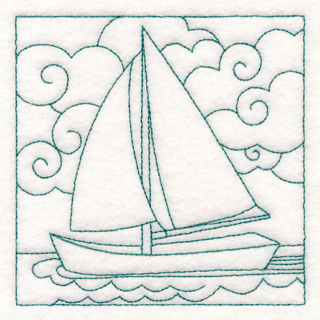 Nautical Quilting - Sailboat (Double Run)