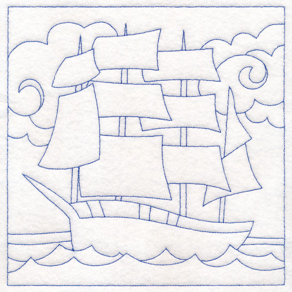 Nautical Quilting - Galleon (Double Run)