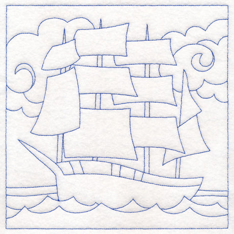 Nautical Quilting - Galleon (Double Run)