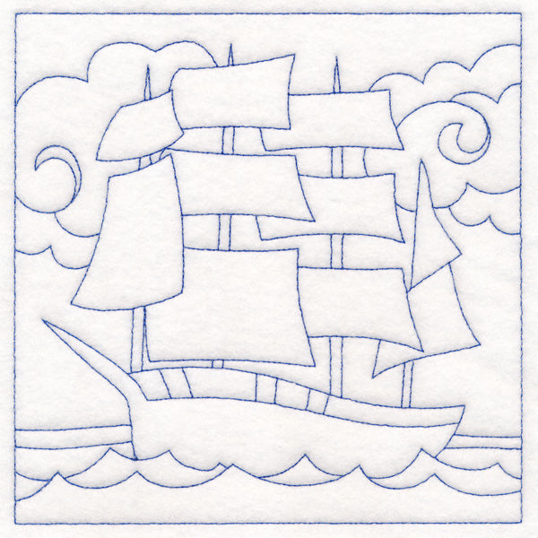 Nautical Quilting - Galleon (Double Run)