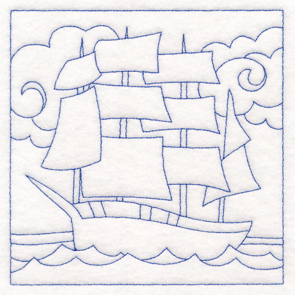 Nautical Quilting - Galleon (Double Run)