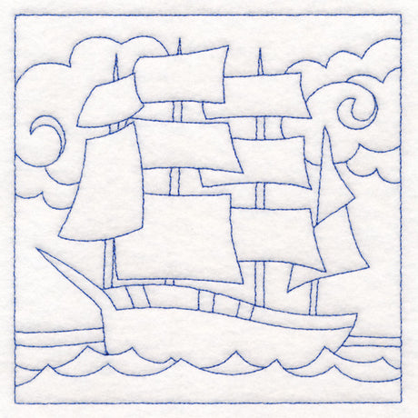 Nautical Quilting - Galleon (Double Run)