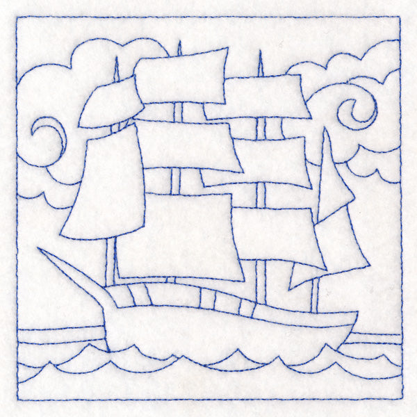 Nautical Quilting - Galleon (Double Run)