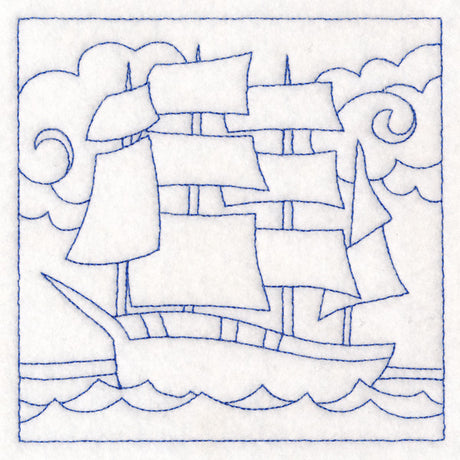 Nautical Quilting - Galleon (Double Run)
