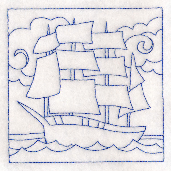 Nautical Quilting - Galleon (Double Run)