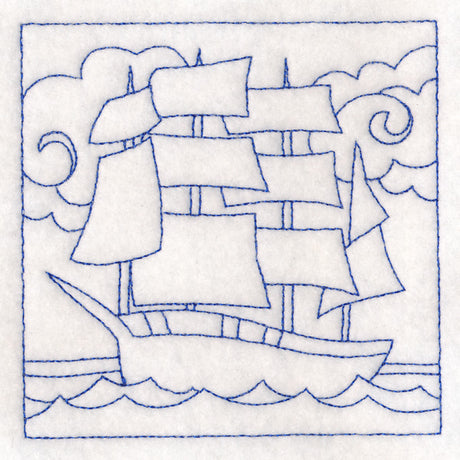 Nautical Quilting - Galleon (Double Run)