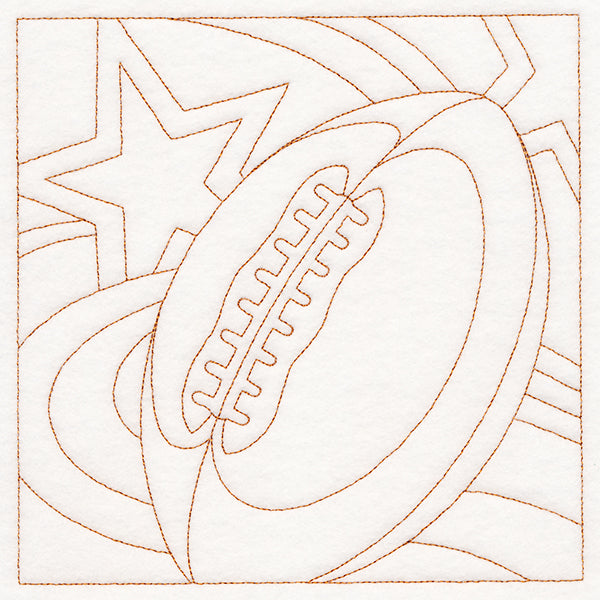 Sports Quilting - Football (Double Run)