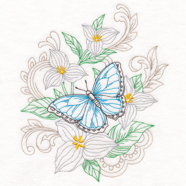 Butterfly & Trillium (Vintage)