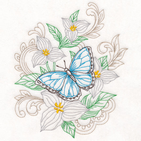 Butterfly & Trillium (Vintage)