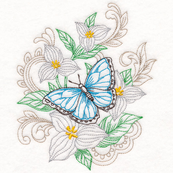 Butterfly & Trillium (Vintage)