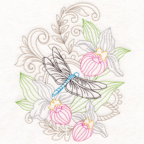 Dragonfly & Orchid (Vintage)