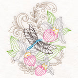 Dragonfly & Orchid (Vintage)