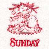 Meowy Christmas on Sunday (Redwork)