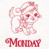 Meowy Christmas on Monday (Redwork)