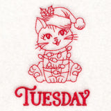 Meowy Christmas on Tuesday (Redwork)