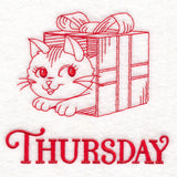 Meowy Christmas on Thursday (Redwork)